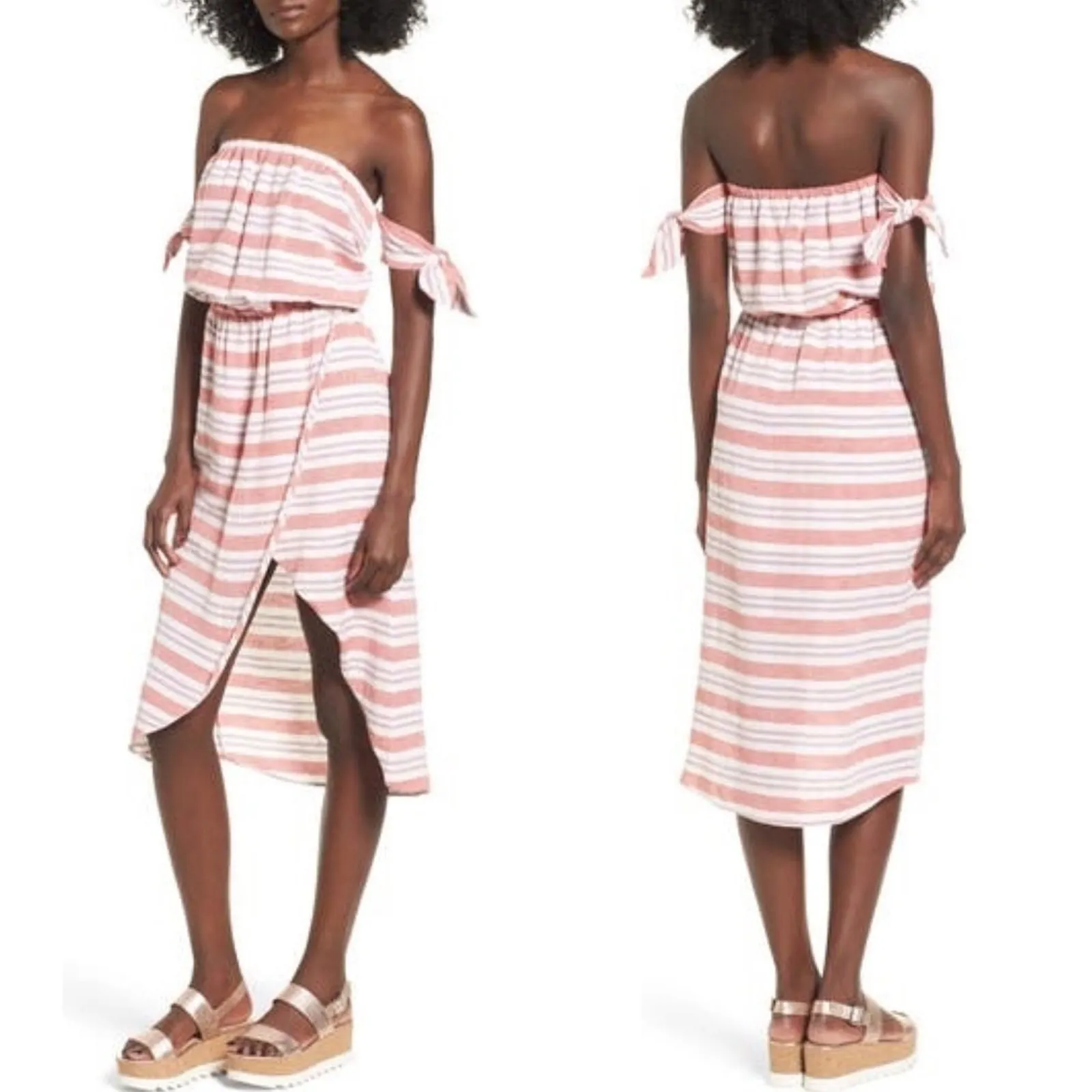 LOVERS + FRIENDS Dress Womens Size XS Striped Feminine Summer Beach Coastal - Image 2
