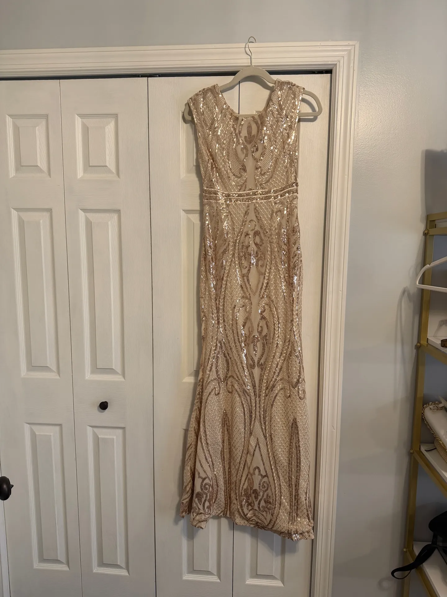 NWT Baltic Born Champagne Sequin Maxi Dress - Image 4