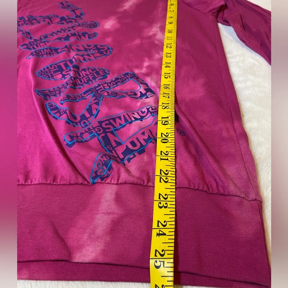 Zumba Magenta Tie Dye Top Small EUC Oversized CUSTOM - Image 3