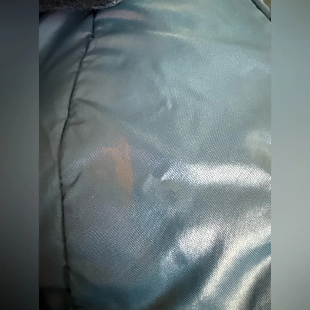 Vintage 70s Glenbrooke Mod Shiny Blue Puffer Coat Faux Fur Collar M/L Ski‎ Style Size undefined - Image 12