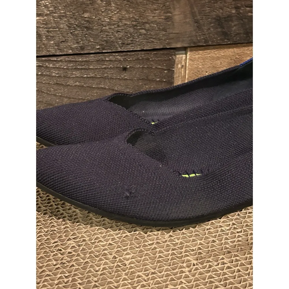 Rothy's The Point Women's 8 Navy Blue Knit Mesh‎ Slip On No inserts Ballet Flats - Image 2
