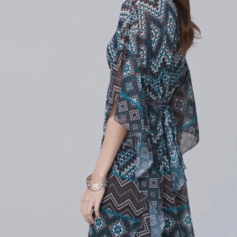 White House Black Market Chevron Dress Blue - Image 2