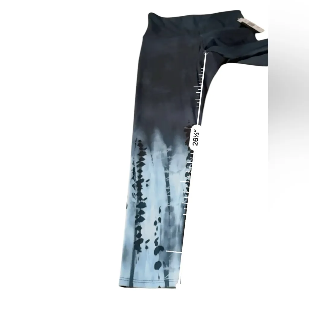 Onzie‎ Pebble Blue Tie Dye Midi High Rise Ankle Leggings Sz L NEW - Image 9