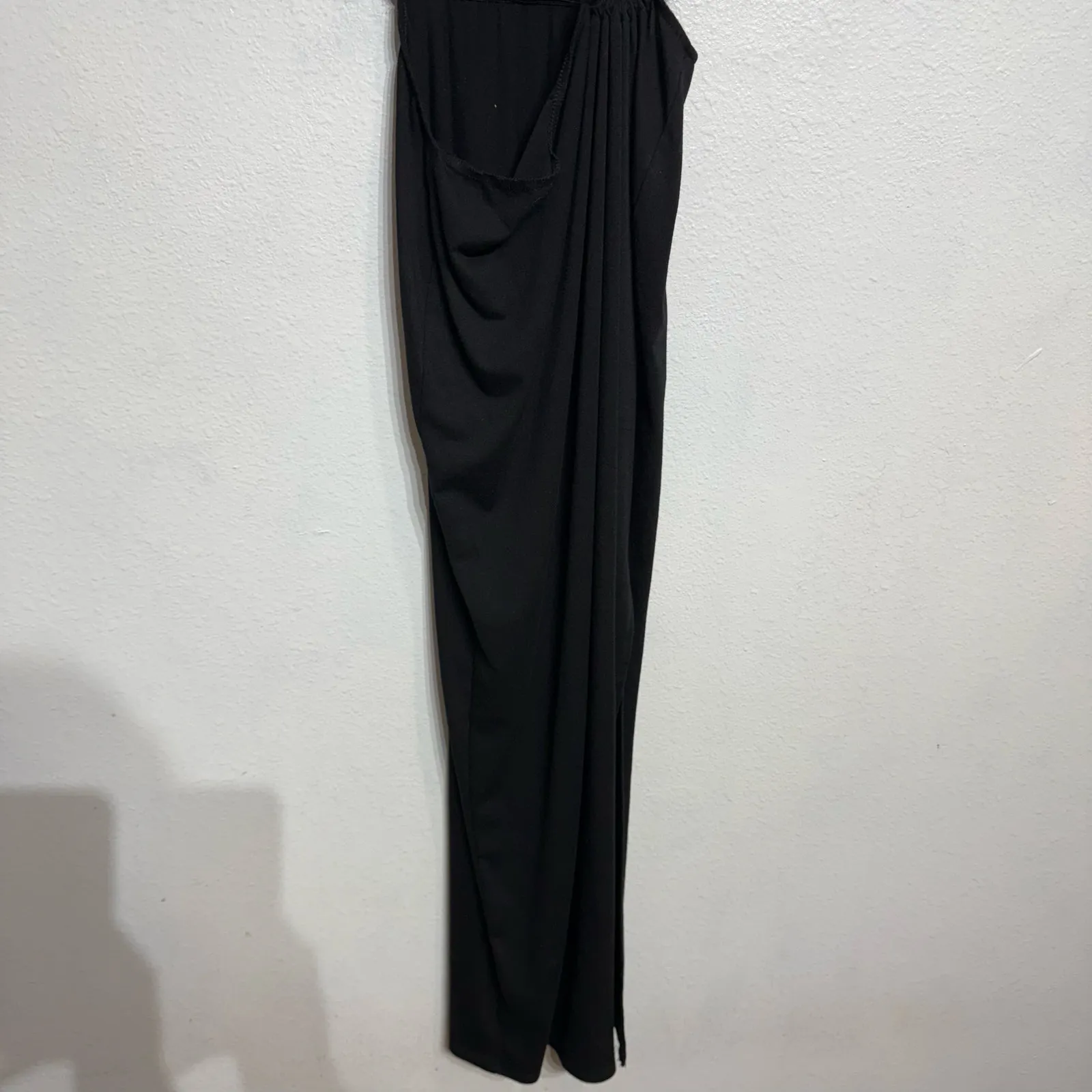 Shein Black Side Cut Out Cap Sleeve Maxi Dress Sz S - Image 4