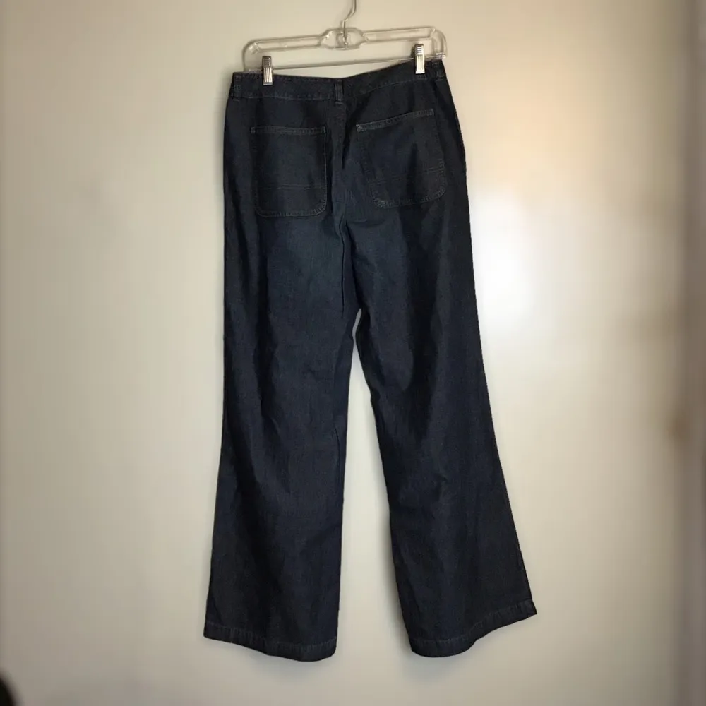 Ralph Lauren Dark Blue Lightweight wide leg sailor front pocket size 8 EUC - Image 3