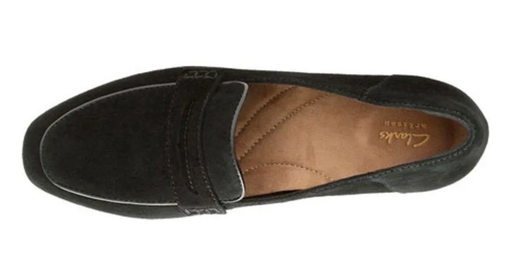 Clarks Keesha Cora Black Suede Penny Loafers Size 6 6M Leather - Image 7