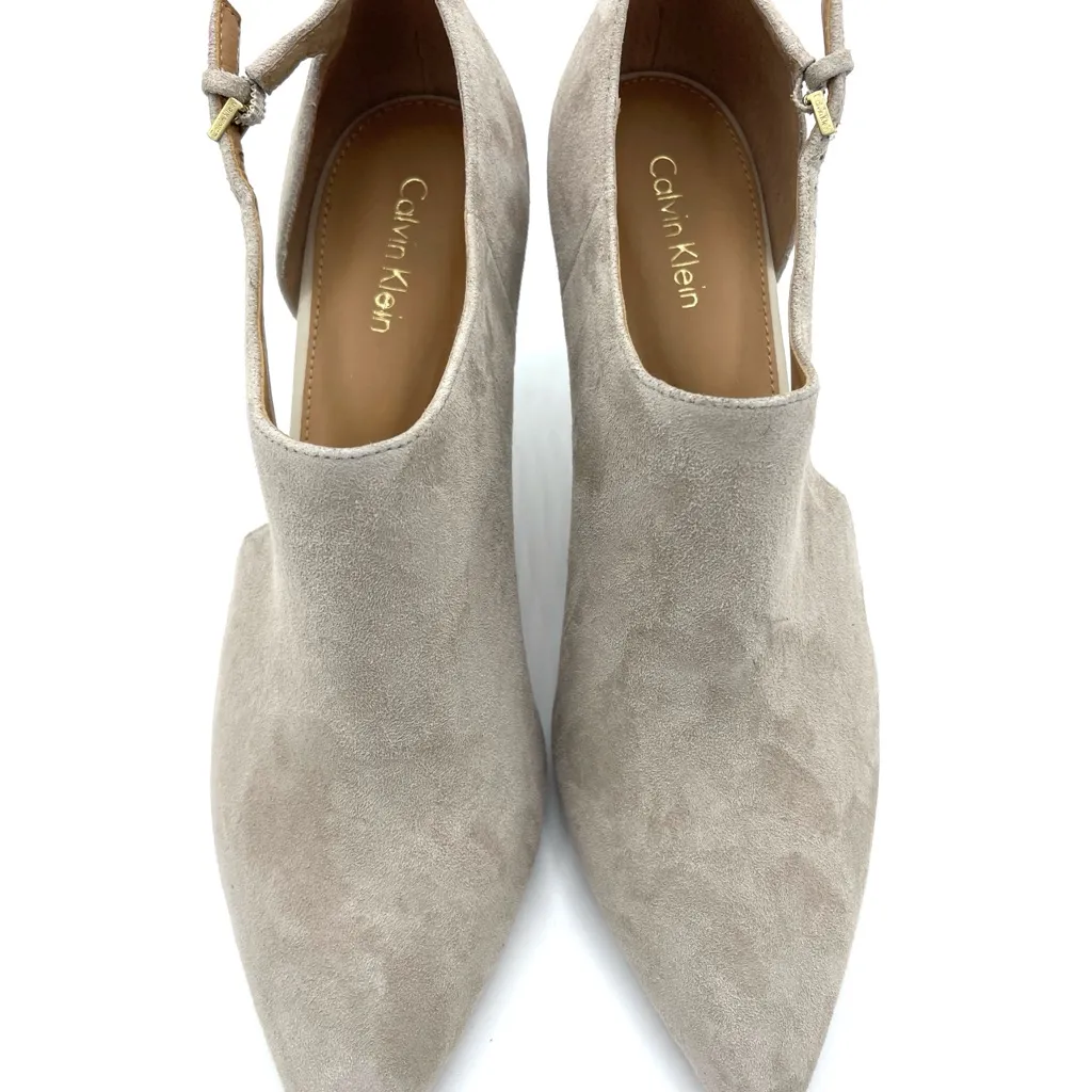 Calvin Klein Taupe Suede Ankle Booties Size 8.5 - Image 3