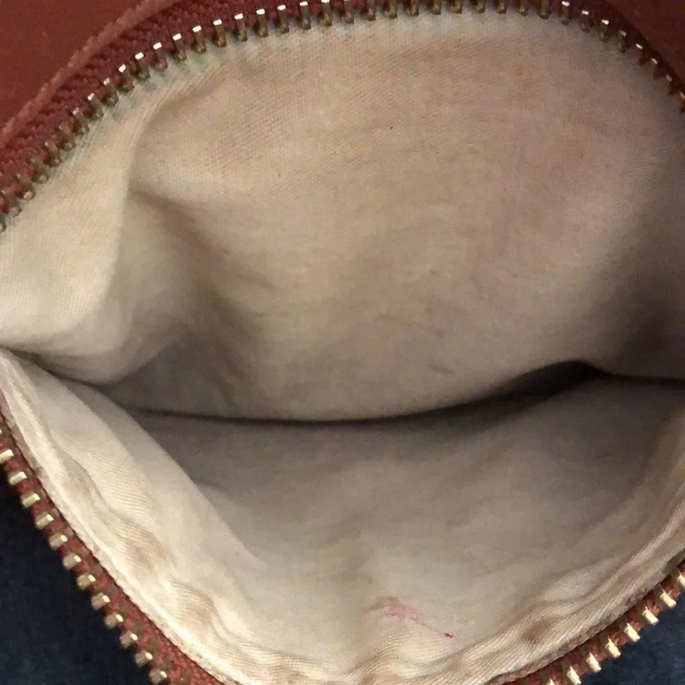 Brown Leather Tote Duffle Crossbody Shoulder Bag with Front Zipper Vintage - Image 11