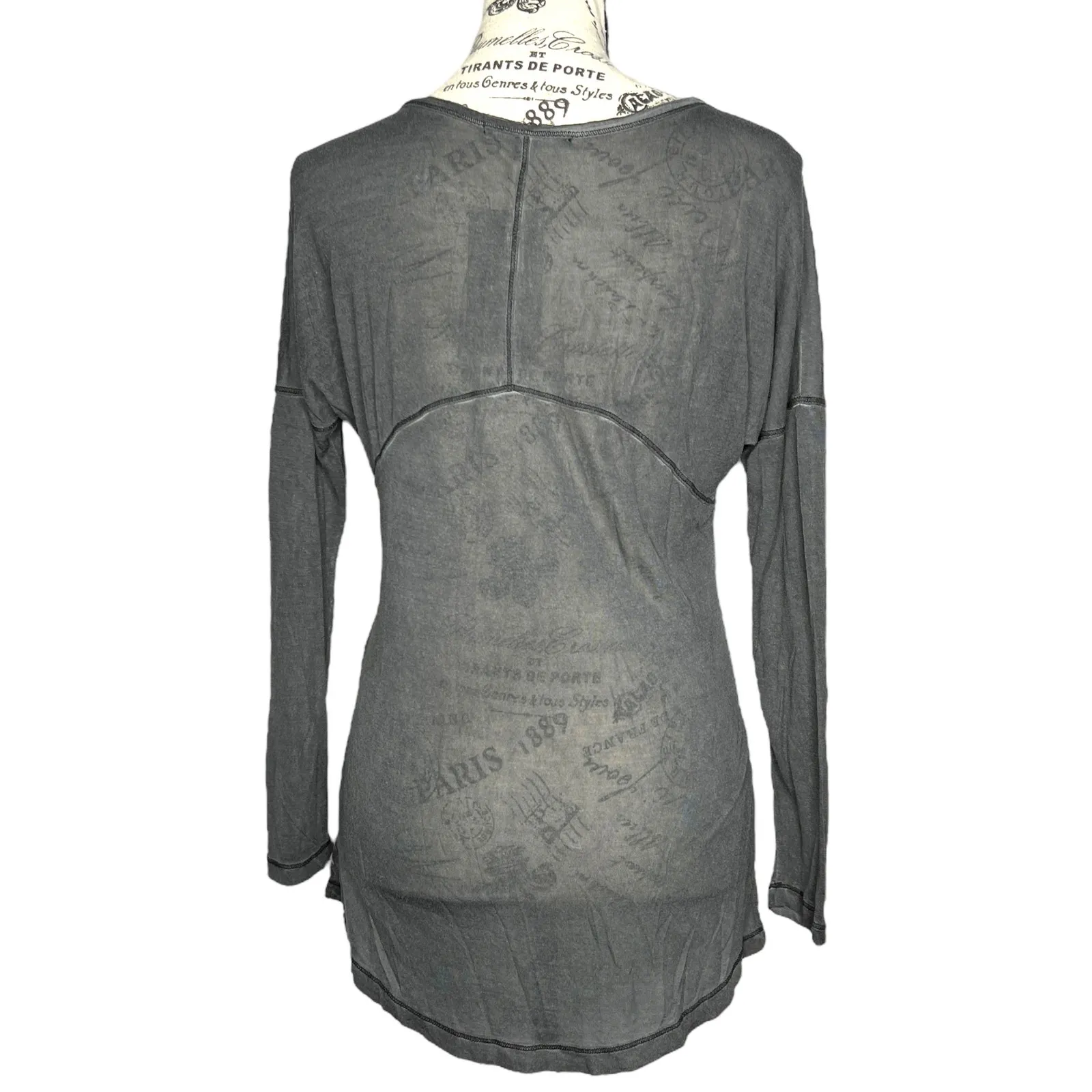 Threads 4 Thought T4T (XS) Long Sleeve High Low Hem Front Seam Modal Top Tee - Image 4