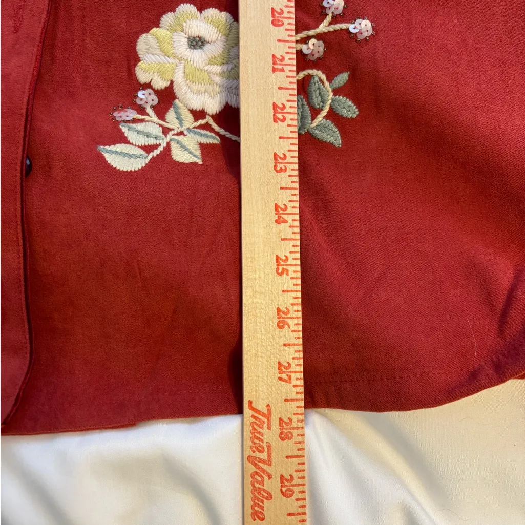 Susan Graver Embroidered Button-Front Top – Size XL - Image 4