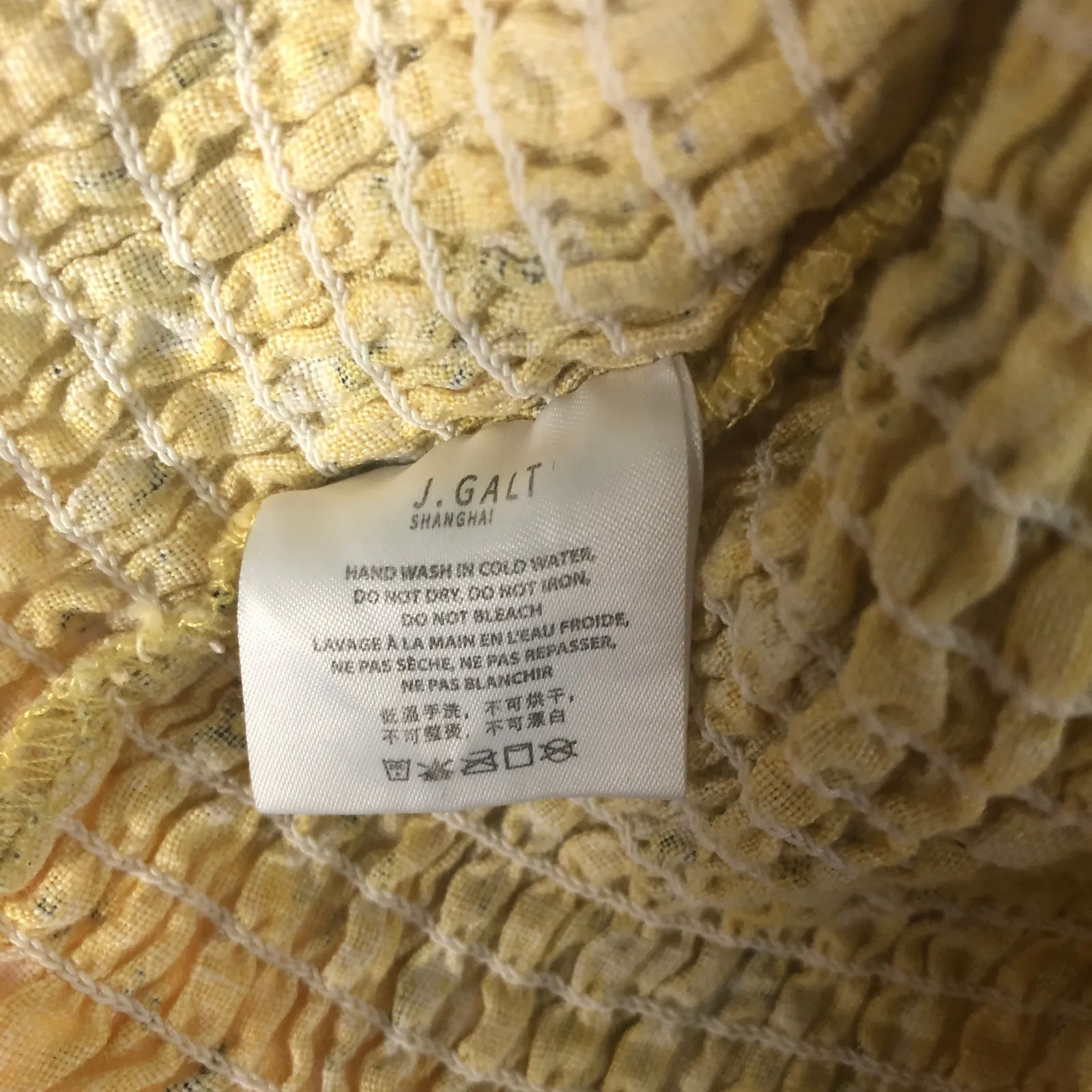 J. Galt Speckled Yellow Smocked Top Size One Size - Image 9