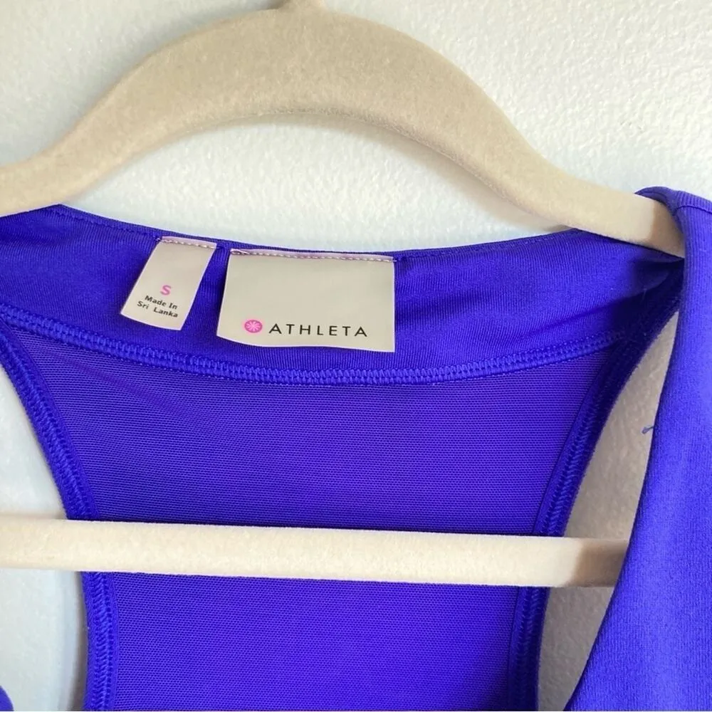 Athleta Womens S Purple Racerback Built In Bra Back Pockets Sporty Athletic Tank - Image 4