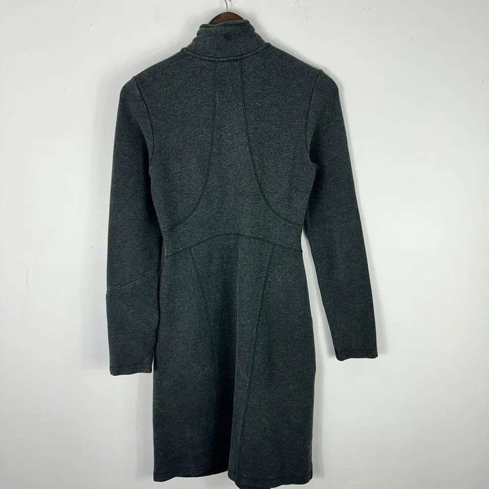 Athleta Cassidy Pointe Dress S Gray Longline Zip Funnel Neck Minimalist Commuter - Image 2