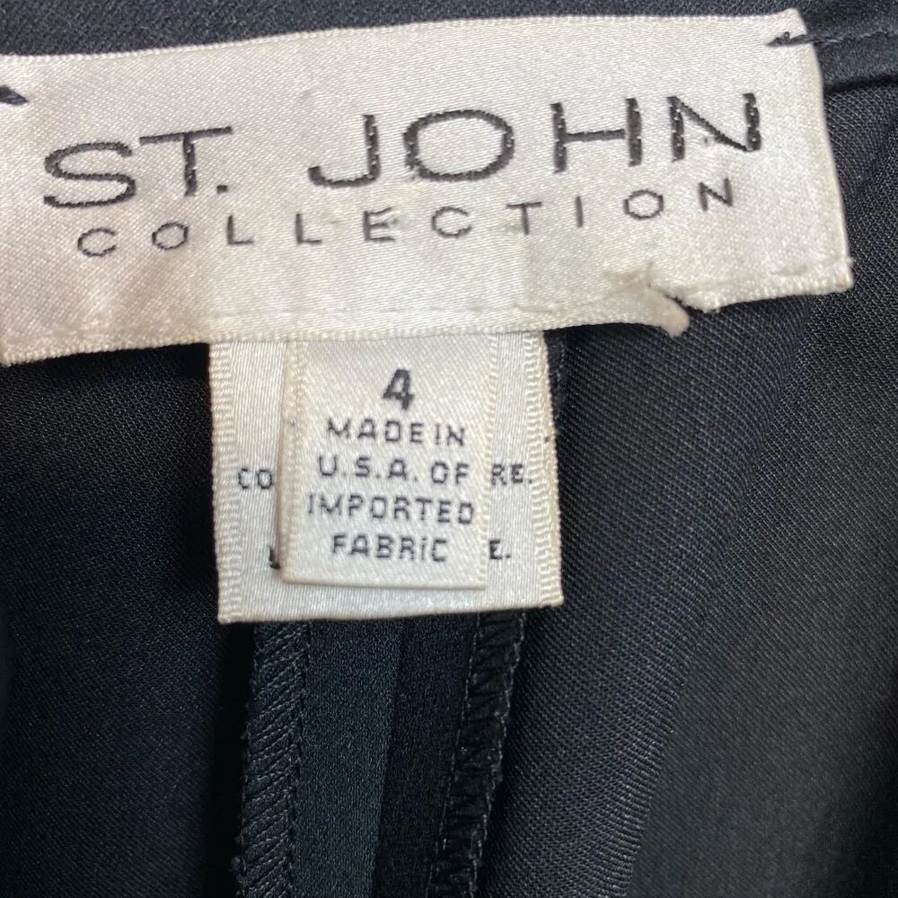 St. John Collection Black Pointe Cropped Dress Pants Size 4 - Image 7