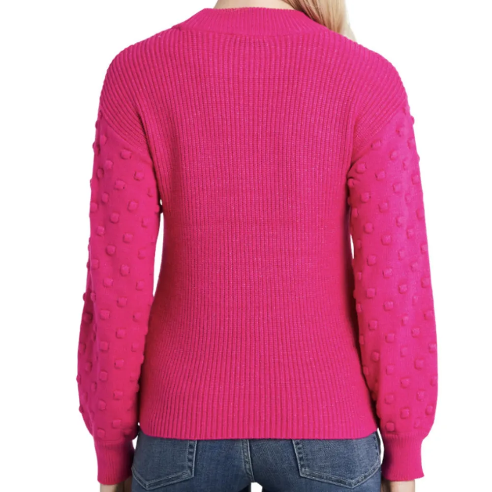 CeCe Puff Sleeve Bobble Ribbed Sweater​​​​​​​​​​ - Image 2