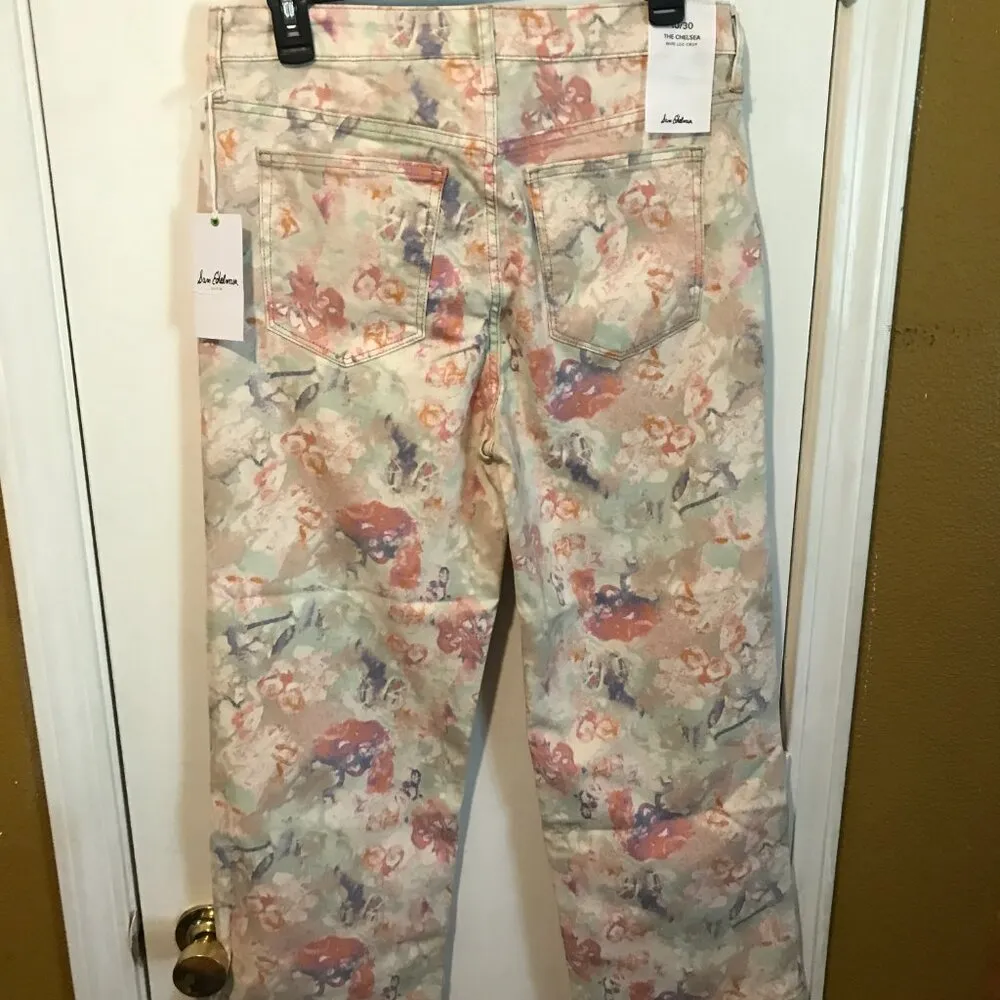 Sam Edelman women's size 10 water color tie dye wide leg stretchy CHELSEA jeans - Image 5