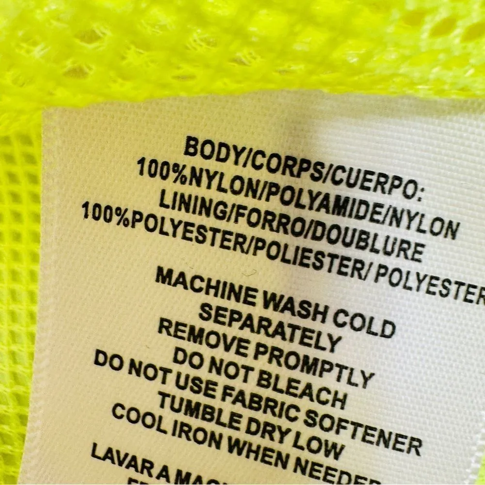 Tommy Hilfiger Sleeveless Cinch Waist Packable Nylon Vest Neon Yellow Large - Image 13