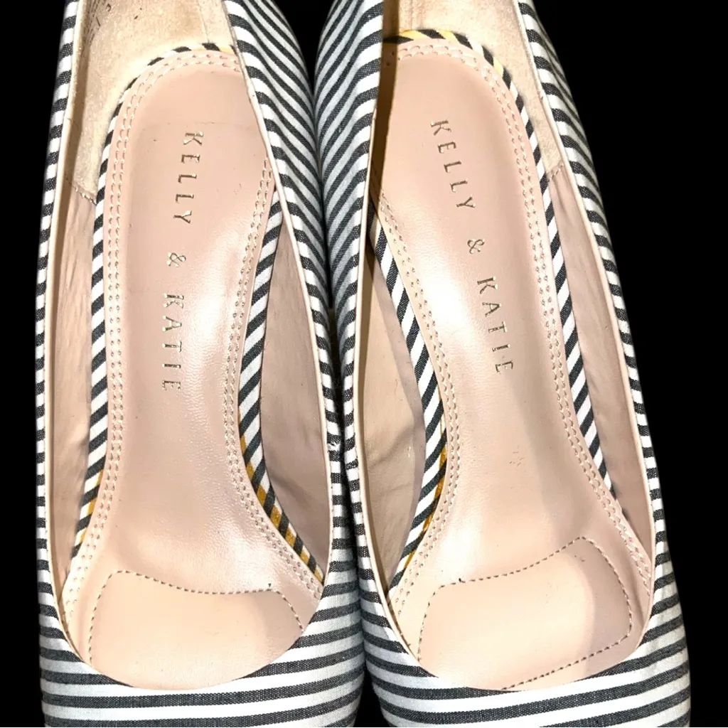Kelly & Katie Striped Black and White Women's Heels. New - Image 8