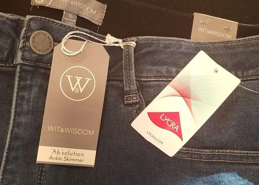 💕WIT & WISDOM💕 'Ab'Solution Ankle Skinny Jeans ~ Mid Blue Vintage 16 NWT - Image 13