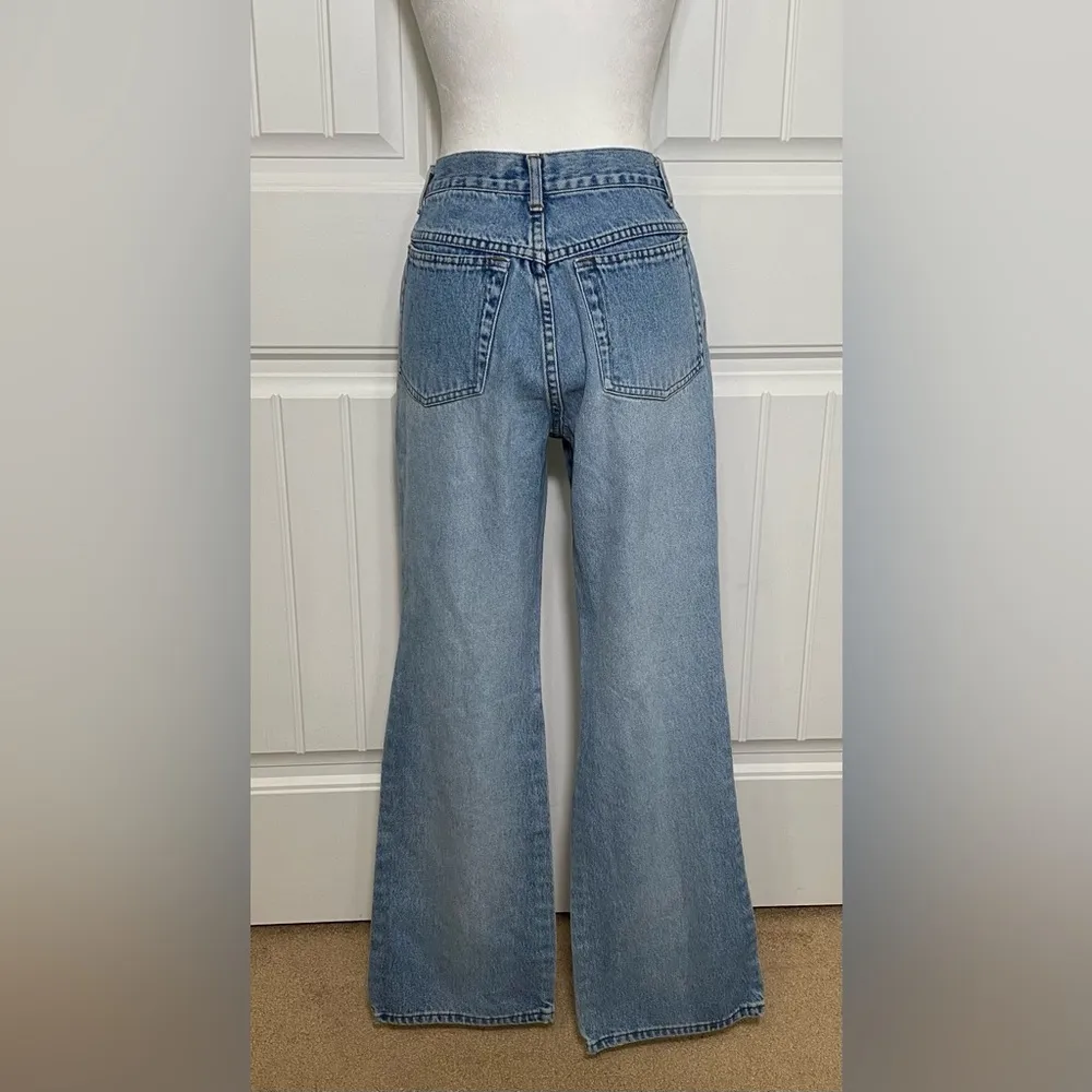 Wide Leg Flared Womens Super Relax Denim Jeans Juniors Size 7/8 - Image 2