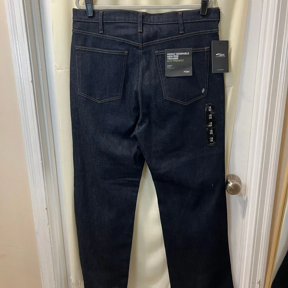 Silver Jeans High Rise‎ Eco Friendly Mid Stretch Dark Wash Trouser Jeans - Image 2