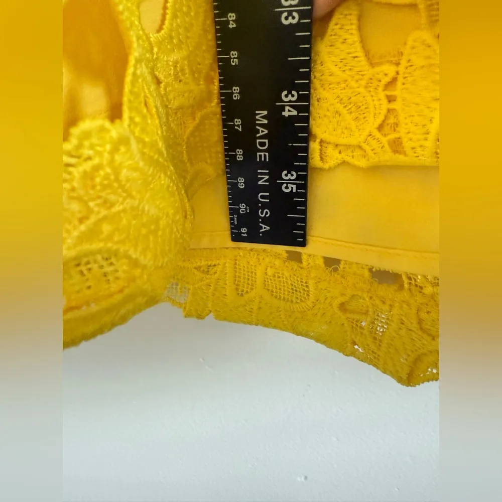 Prabal Gurung Yellow Lace women short sleeve Mini Dress size 14W - Image 6