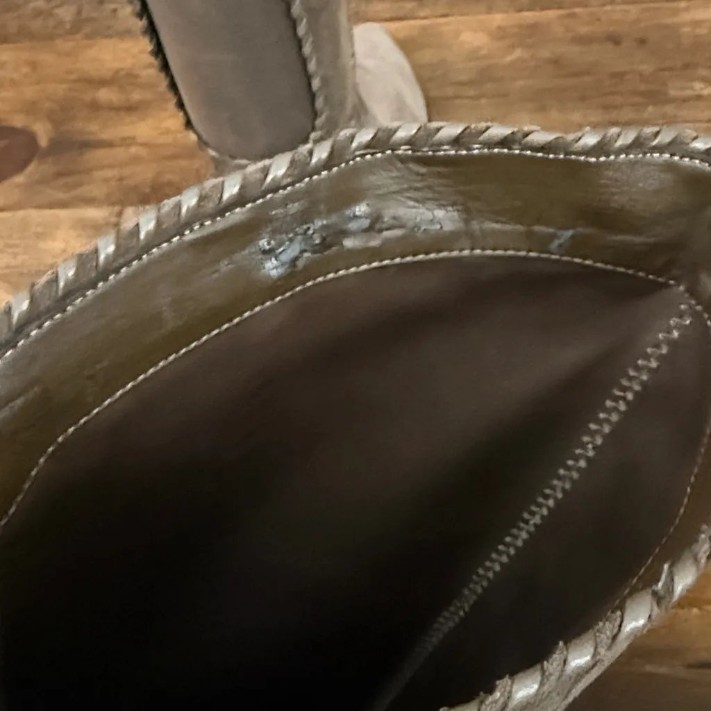 1 State Taupe Suede Pointy Toe Tall Pull On Boots Size 9.5 - Image 8