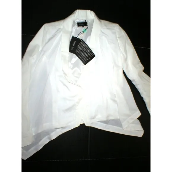 NWT New Womens 6 M Designer Patrizia Pepe White Jacket 42 Italy Flowy Asymmetric Size undefined - Image 2