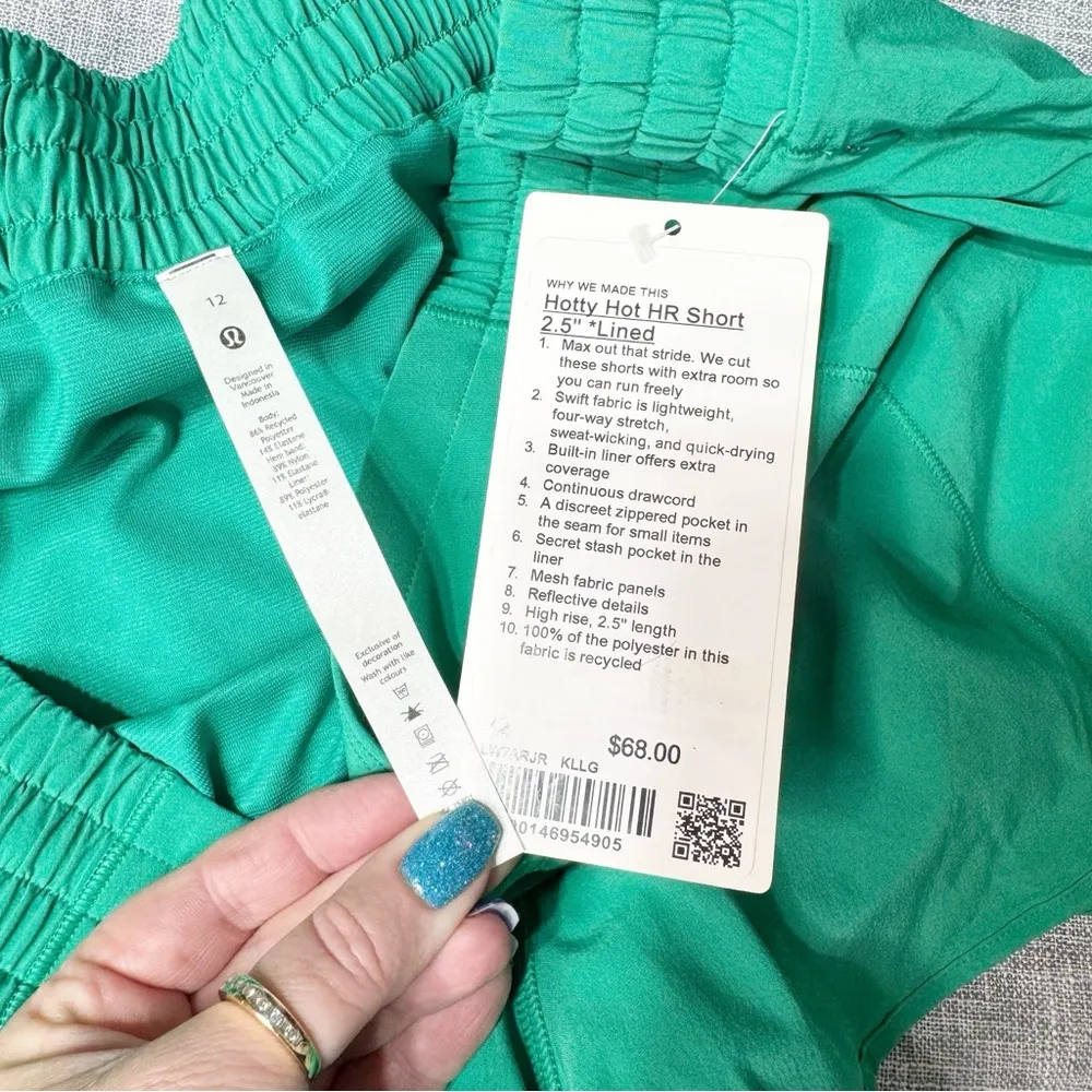 Lululemon Hotty Hot High Rise Athletic Short in Kelly Green Size 12 NWT - Image 9