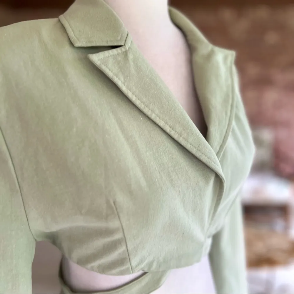 NEW Mistress Rocks Favour Jacket Top Cropped Mint Green Long Sleeve XS Cutout - Image 12