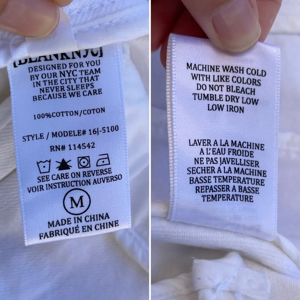 Blank NYC White Denim Part Time Lover Jacket M Full Zip - Image 7