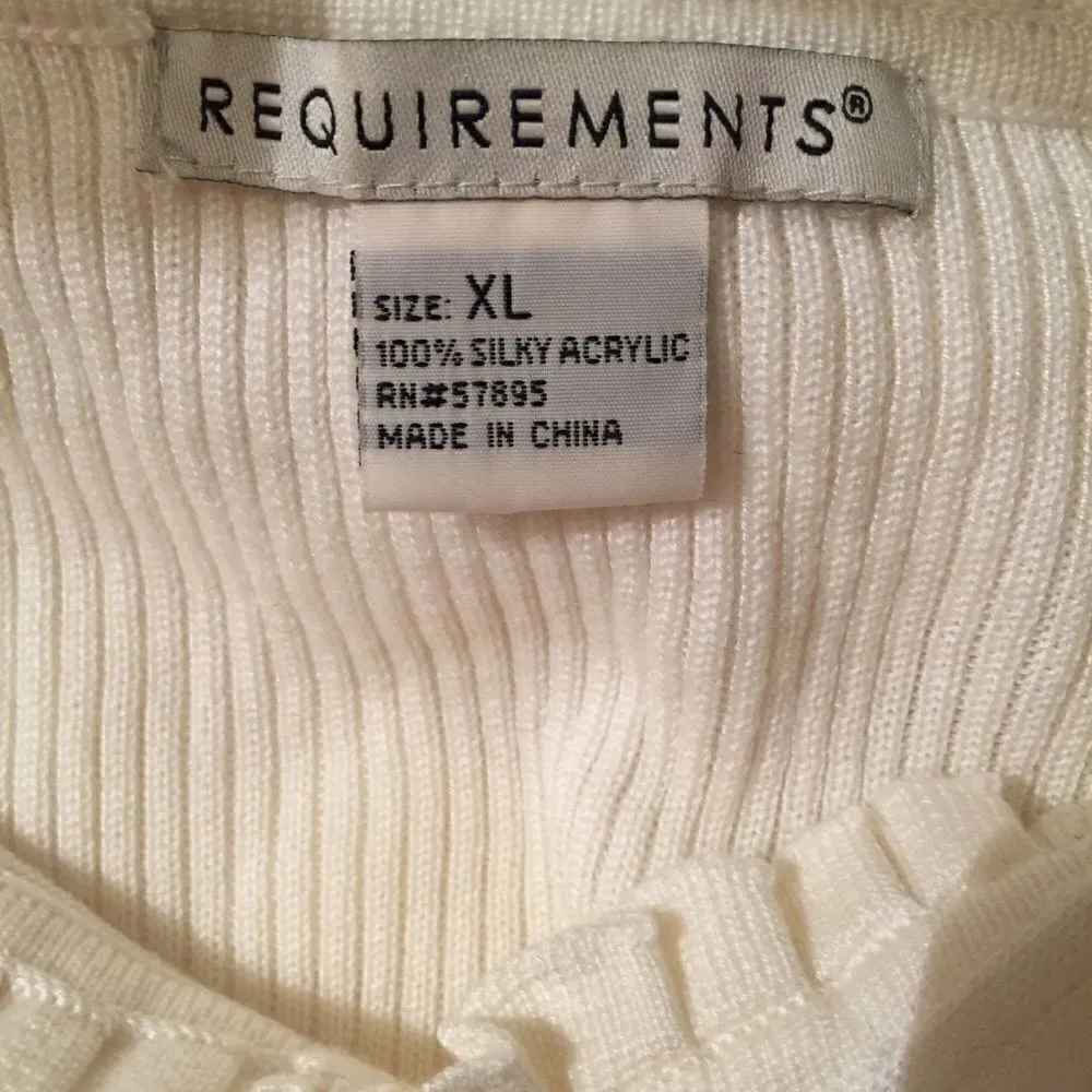 Silk Acrylic Ribbed ruffle collar lite weight top - Image 4