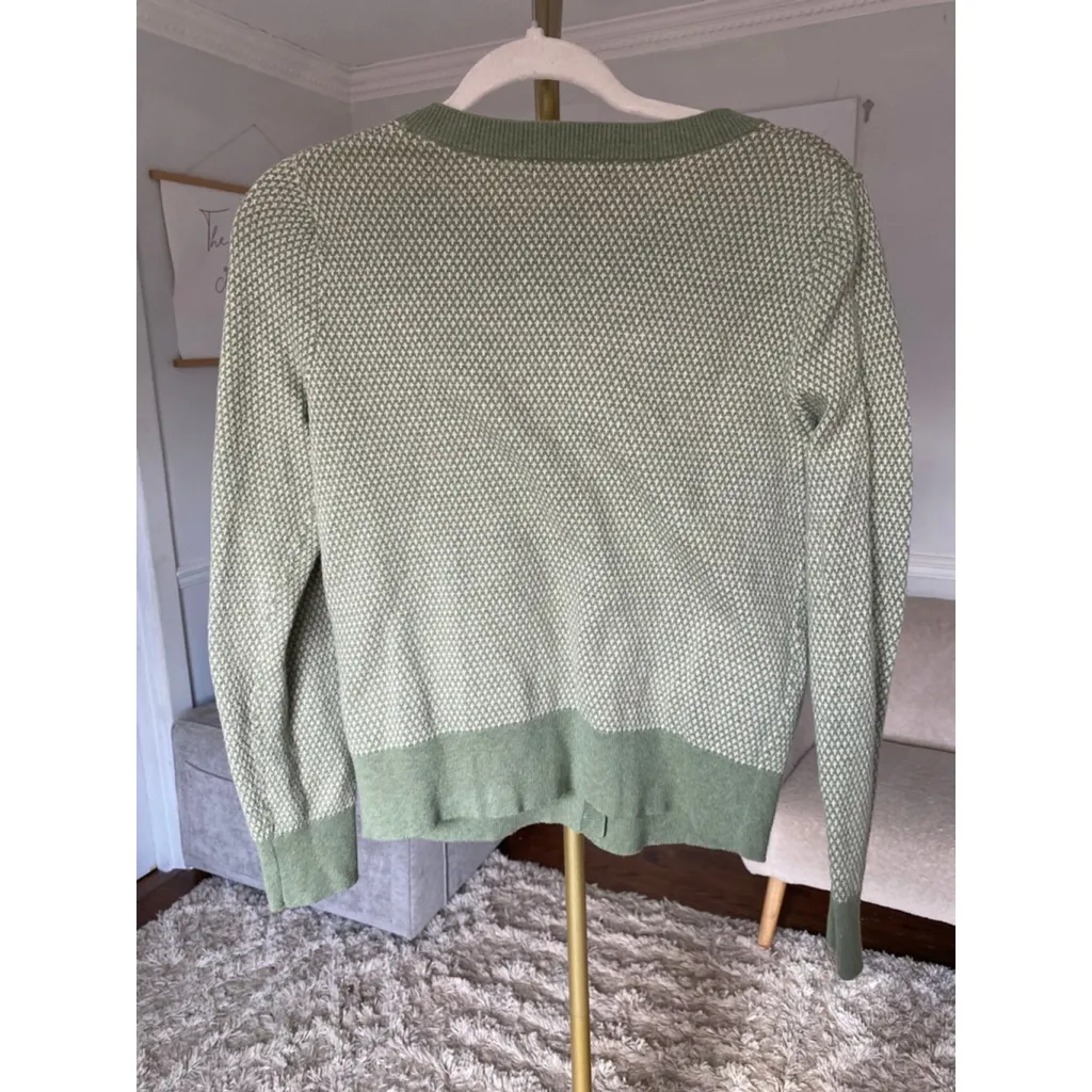 Eddie Bauer Sage Knit Cashmere Cardigan Classic Pockets M Quiet Luxury Old Money - Image 3
