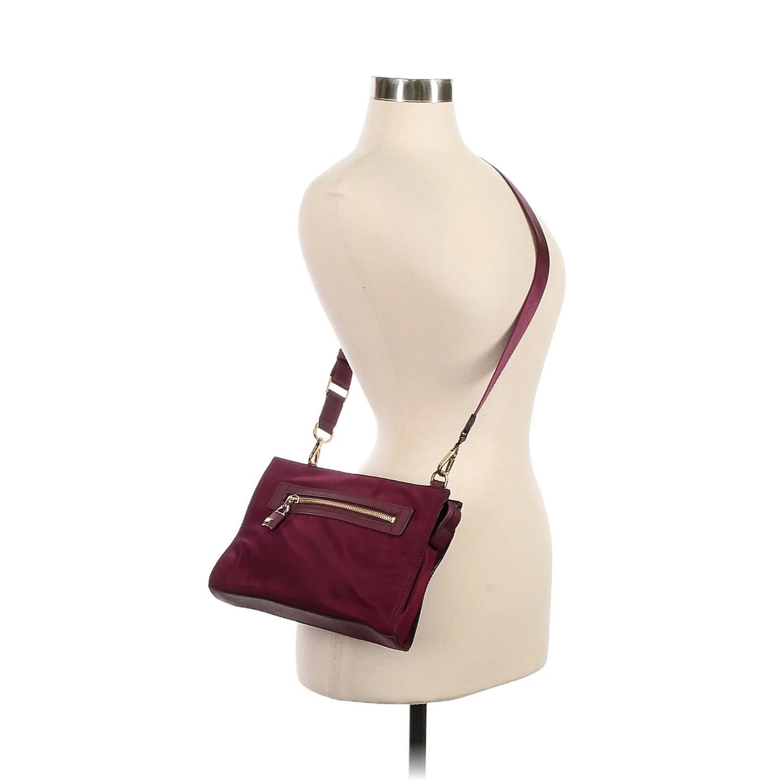 MICHAEL KORS Janie Plum Burgundy Nylon East West Crossbody Bag - Image 2