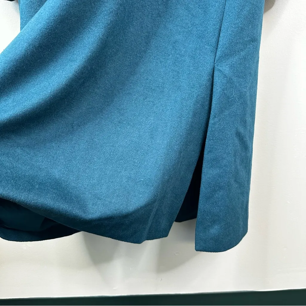 NEW dRA Anthropologie Puff Sleeve Midi Coat Womens XS Turquoise Wool Blend - Image 12