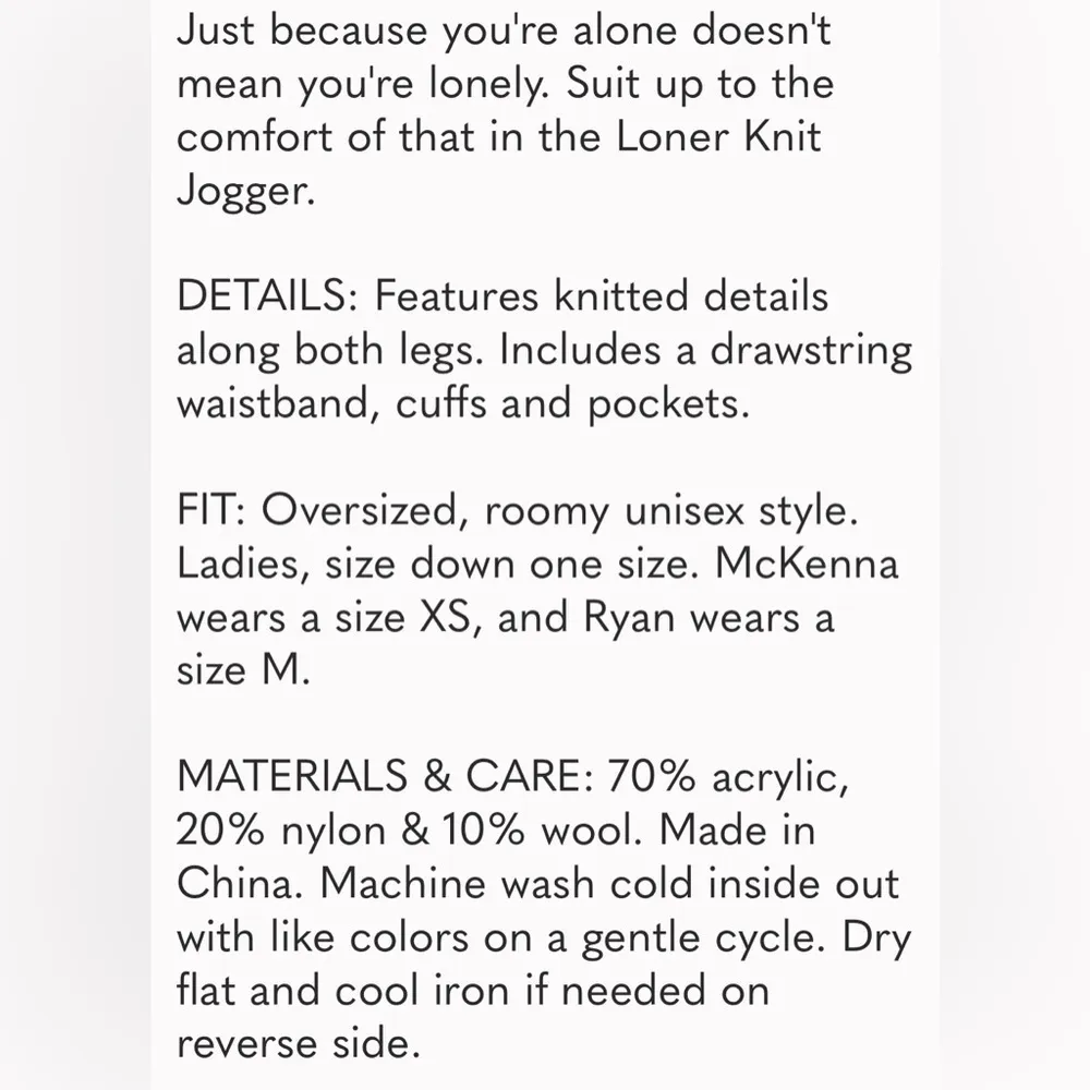 NWT Spirit Jersey Wrath unisex women’s joggers - Image 7