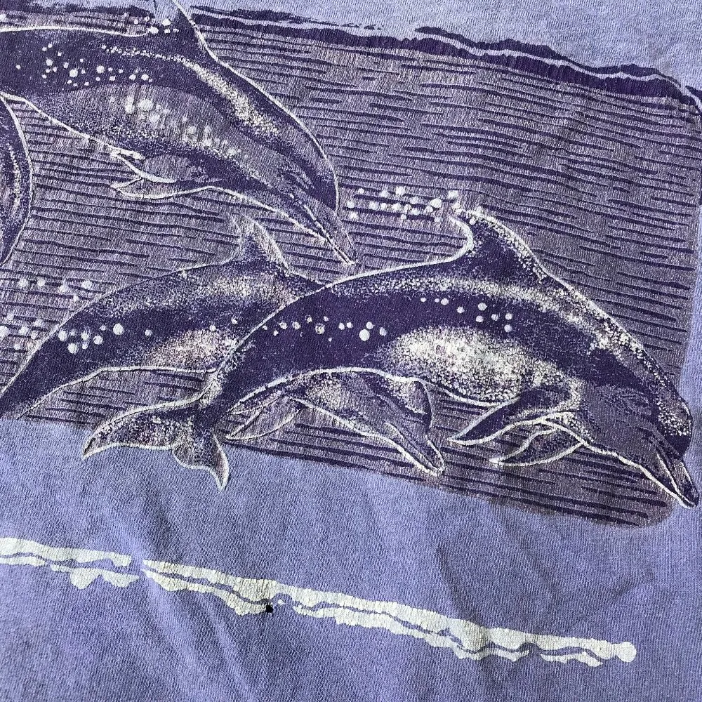 Fripp Island SC T Shirt Dolphins Ocean Vintage 90s Blue Size M - Image 4