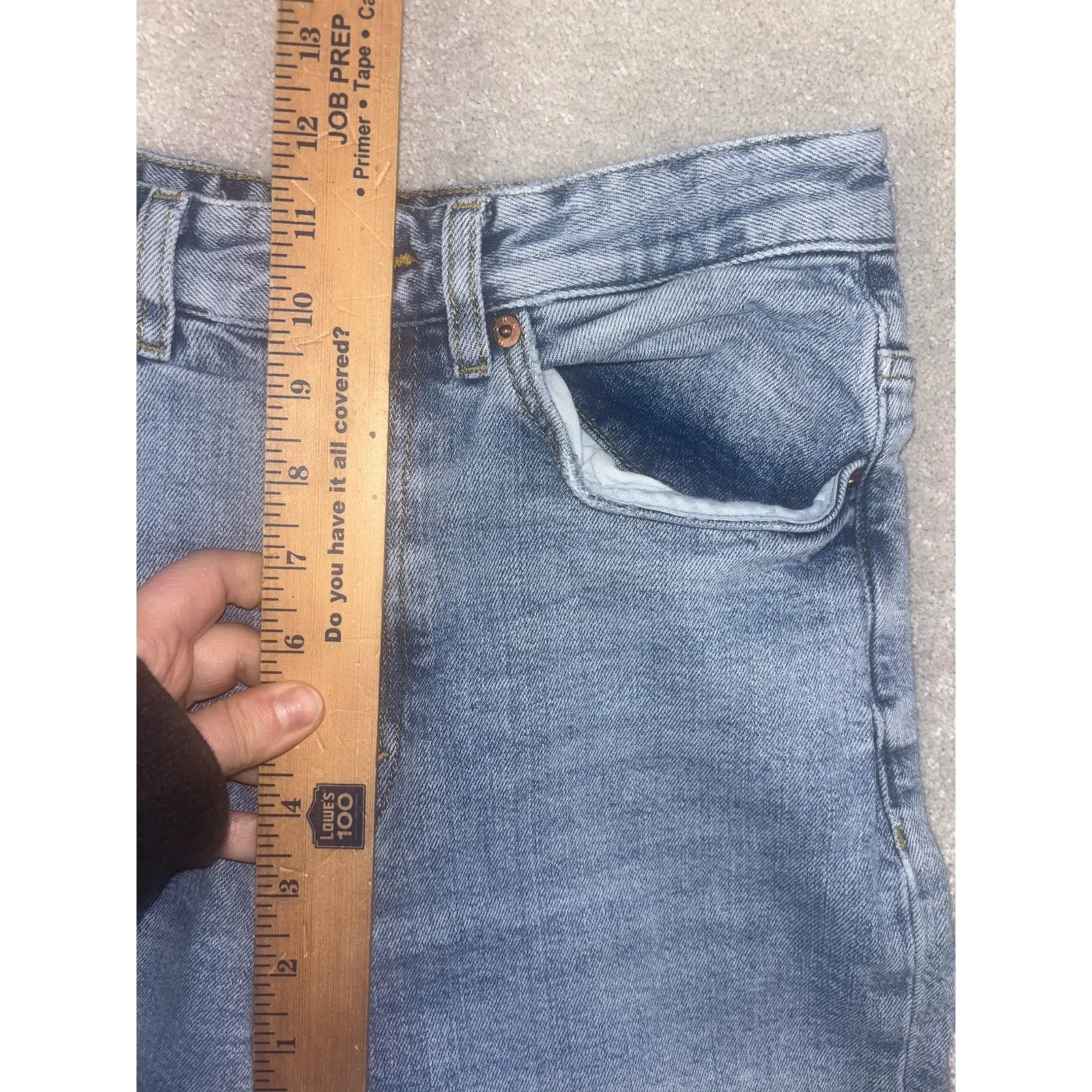 monki jeans straight leg jeans 28 med wash high rise - Image 9