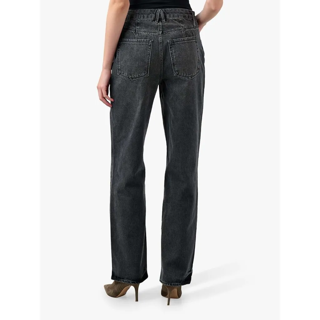 GOOD AMERICAN Womens Good 90s Black Wash Baggy Janes Sz 6 28" NEW - Image 2