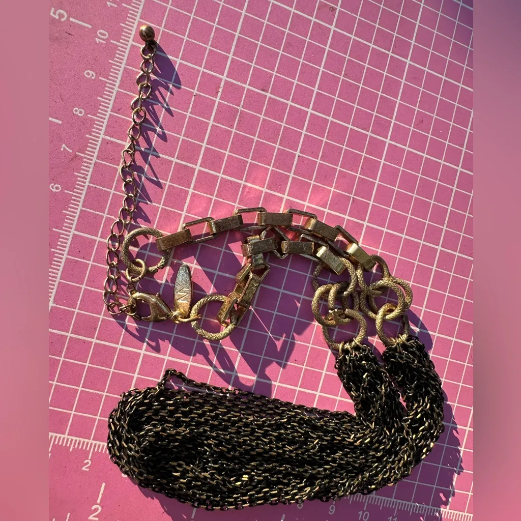 NY Collection Multi Layered Necklace Square Chain Link Gold Tone 18+3" New In🎁 - Image 6