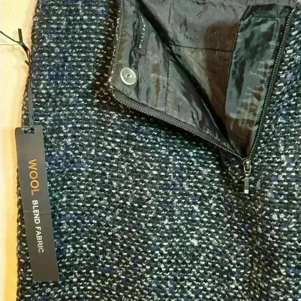 NWT Willi‎ Smith Women's Tweed Wool Blend Pencil Skirt Blue Black Gray Lined 8 - Image 5