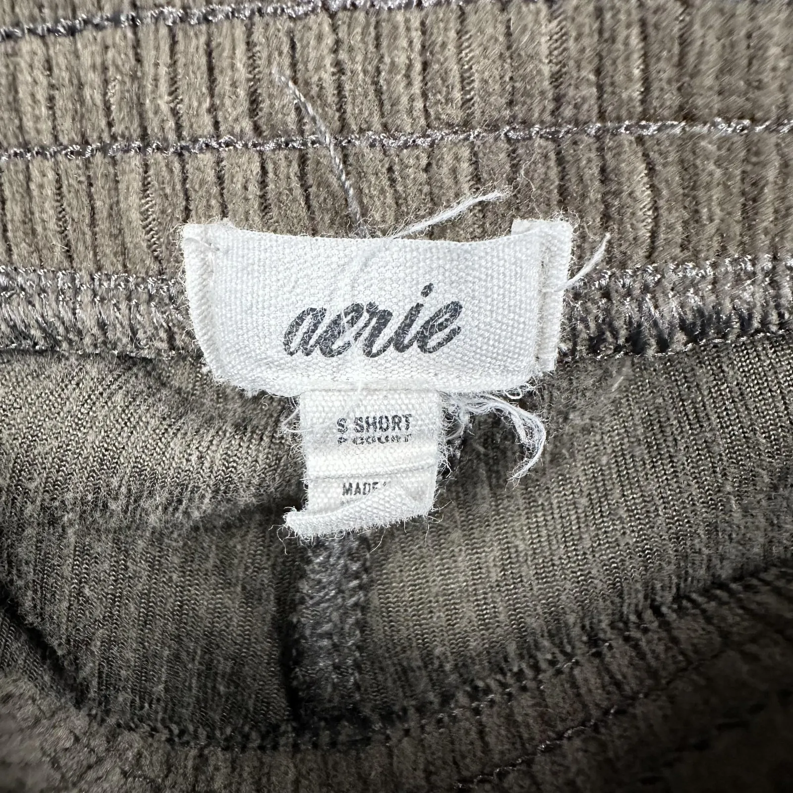 Aerie Pants Womens Small Short Brown Corduroy Ribbed Flare Leg Lounge - Image 4