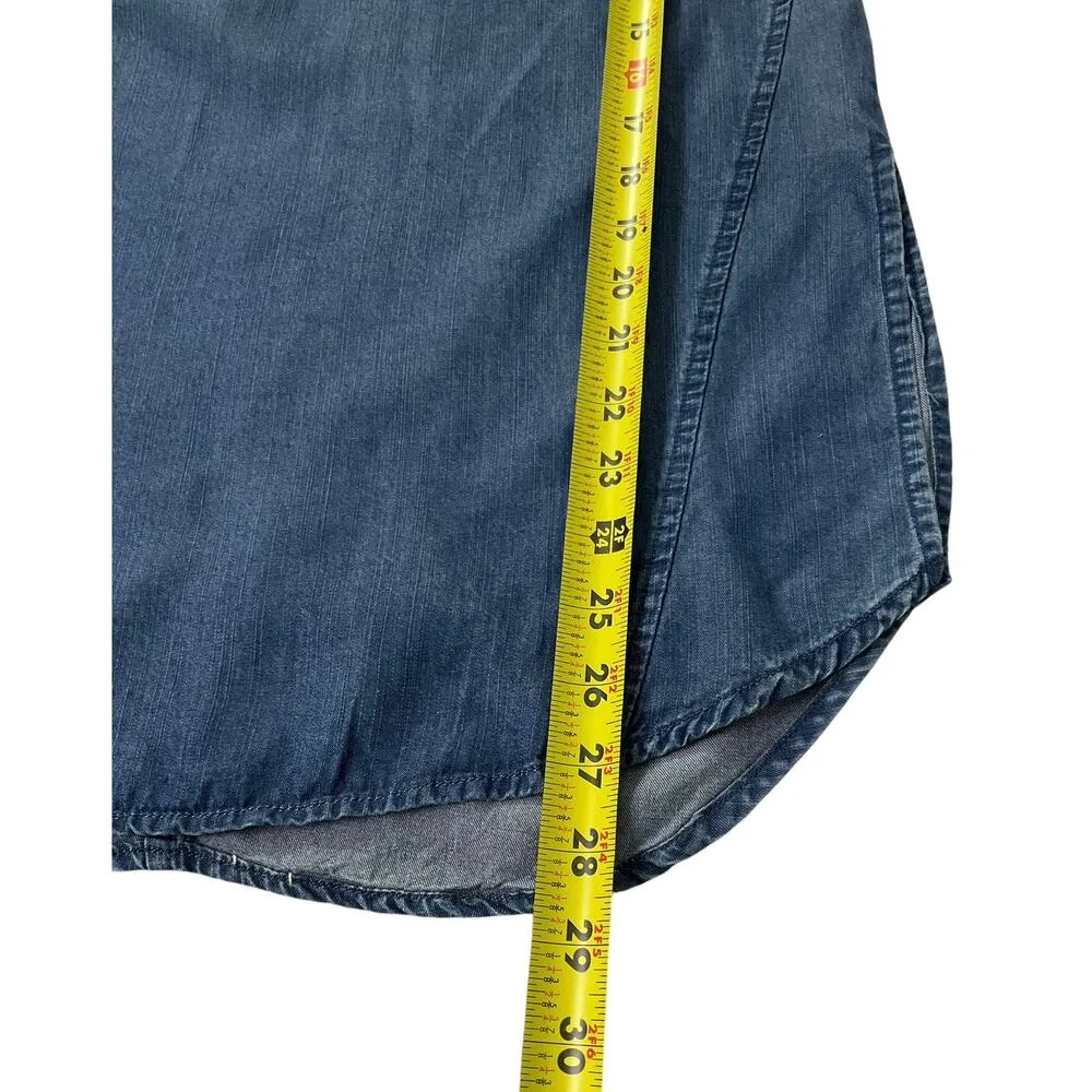 Renee C Blue Chambray Tunic Top Women Size XS NWT | 56-4 - Image 4