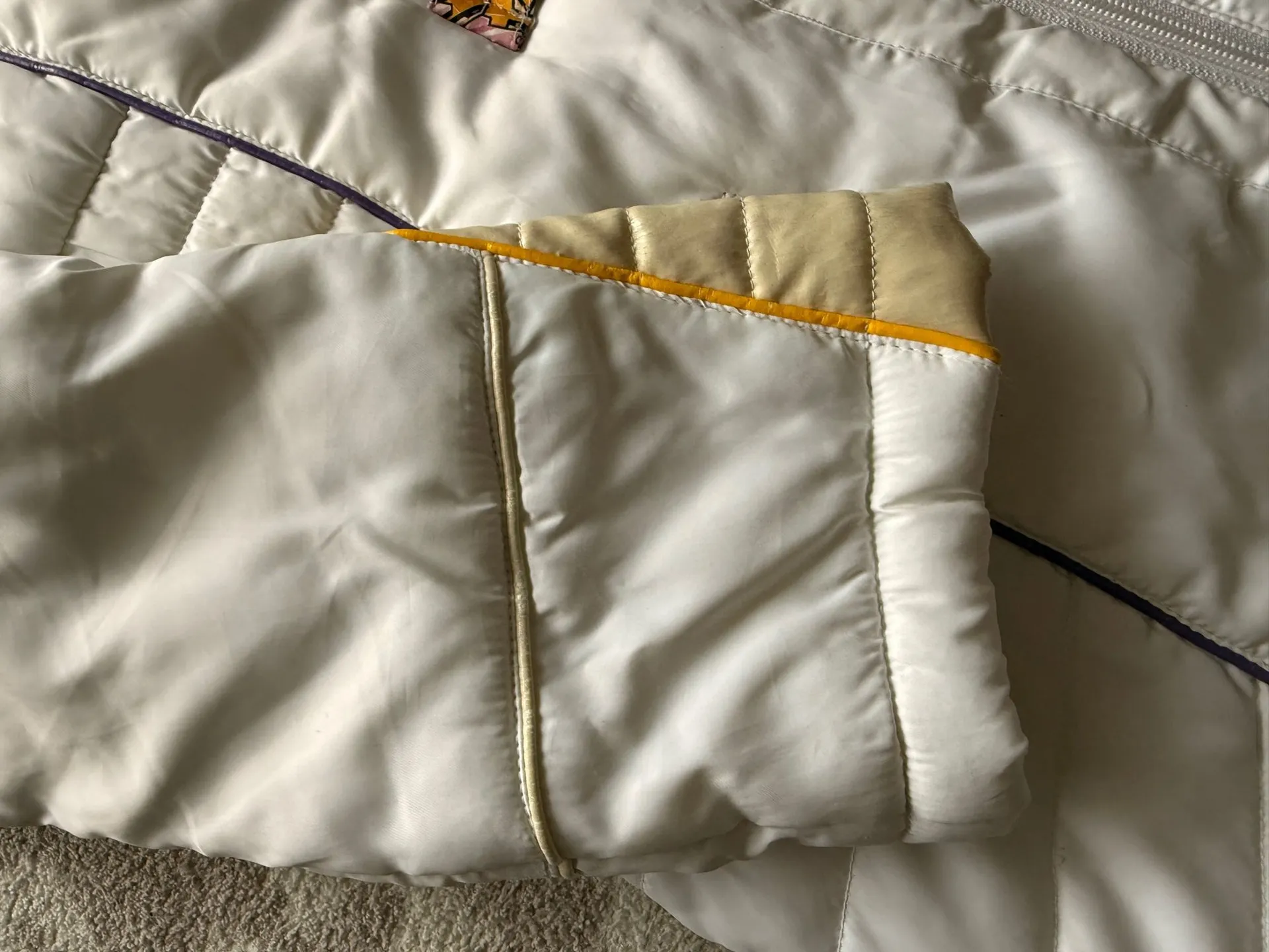 Y2k Baby Phat Puffer Jacket Long Women’s Size M Color White And Gold  - Image 3