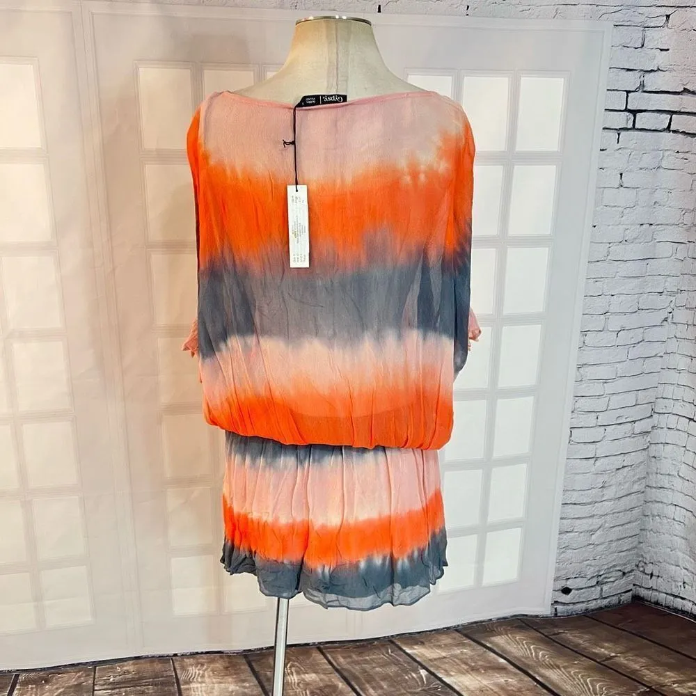 Gypsy 05 NWT 3/4 sleeve blouson mini tunic dress coverup size small - Image 5