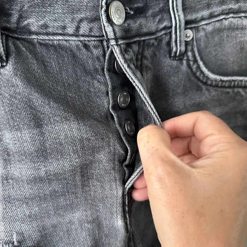 Free People We The Free Distressed Cut Off Denim Shorts - 25 - Image 3