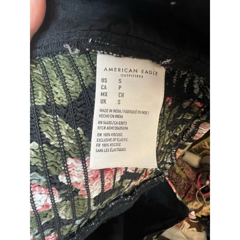 Black Floral America Eagle Crop Top - Image 4