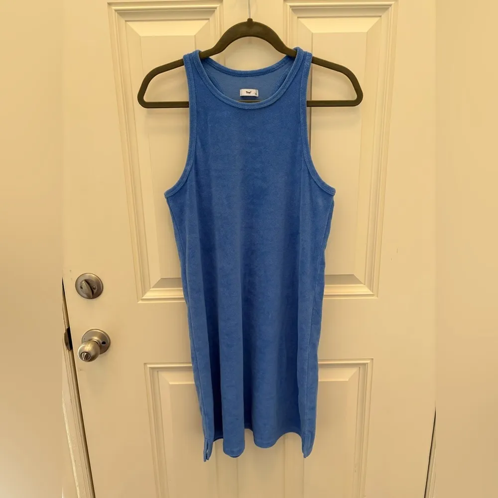 Aritzia TNA Blue Terry Cloth Mini Dress Size Large - Image 2