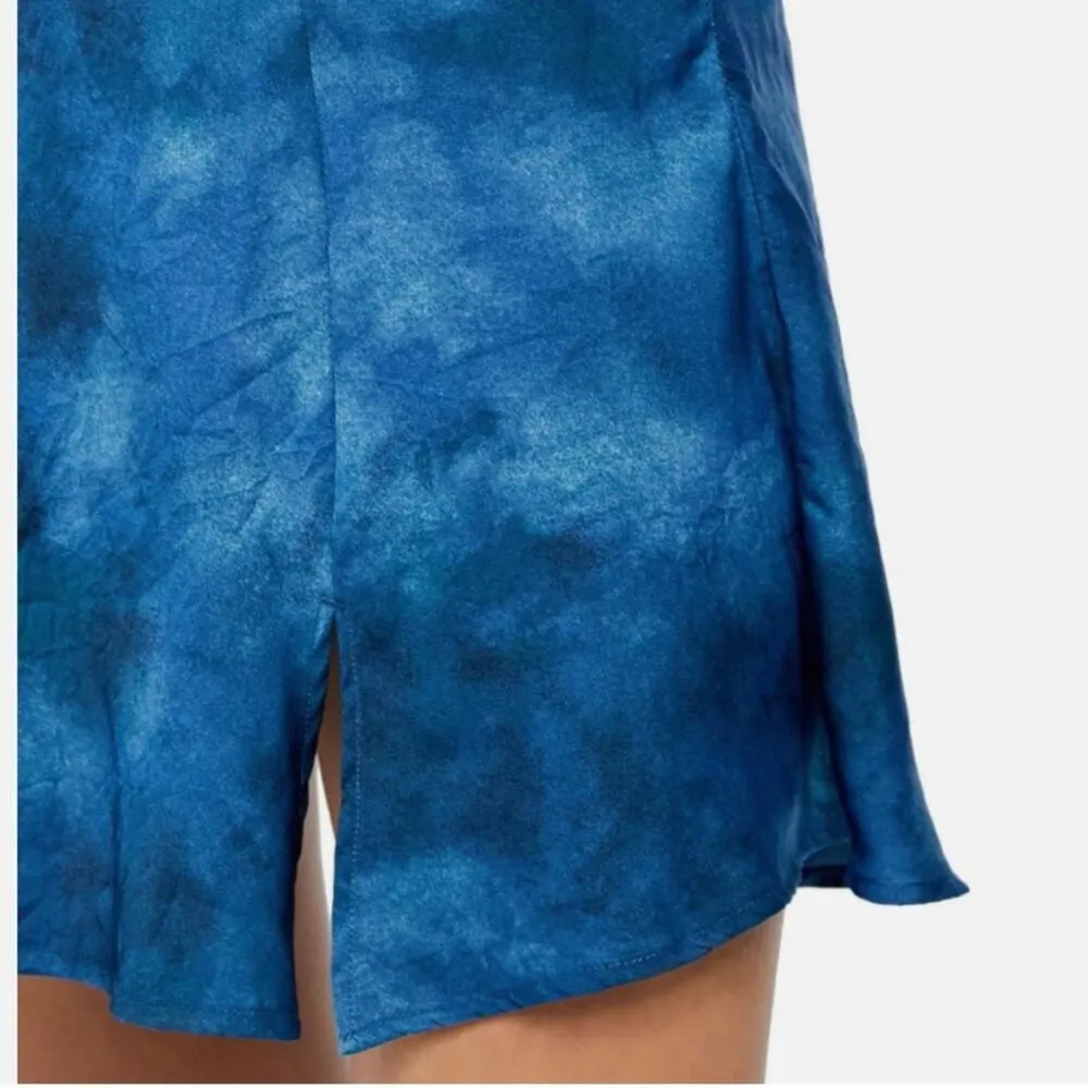 Free People Blue Martine Skirt Mini Hippie Boho Artsy Watercolor Indie Vacation - Image 2