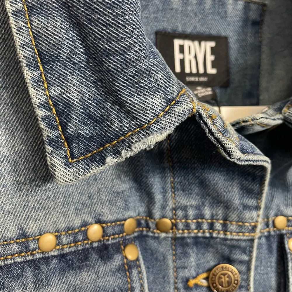 Frye Denim Jean Jacket Rivets Studding Detail NEW with tags - Image 6